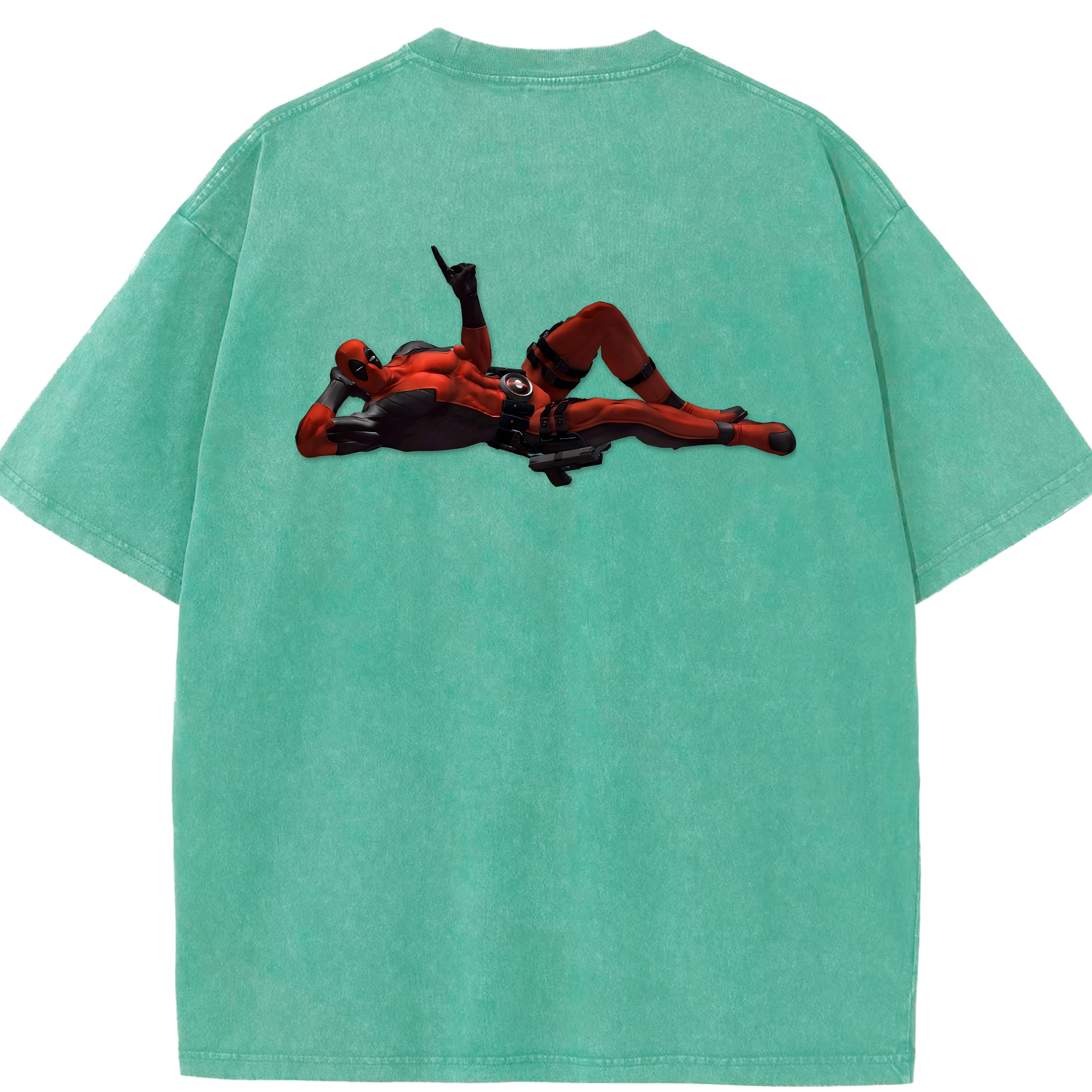 （画像用） Deadpool デッドプール 綿100% ヴィンテージ風 半袖Tシャツ（背面プリント）